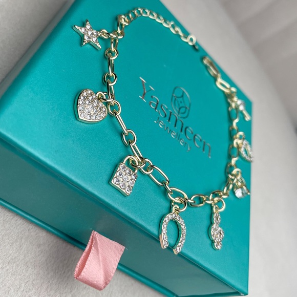 18K Gold Filled French Charms Bracelet - Picture 3 of 5